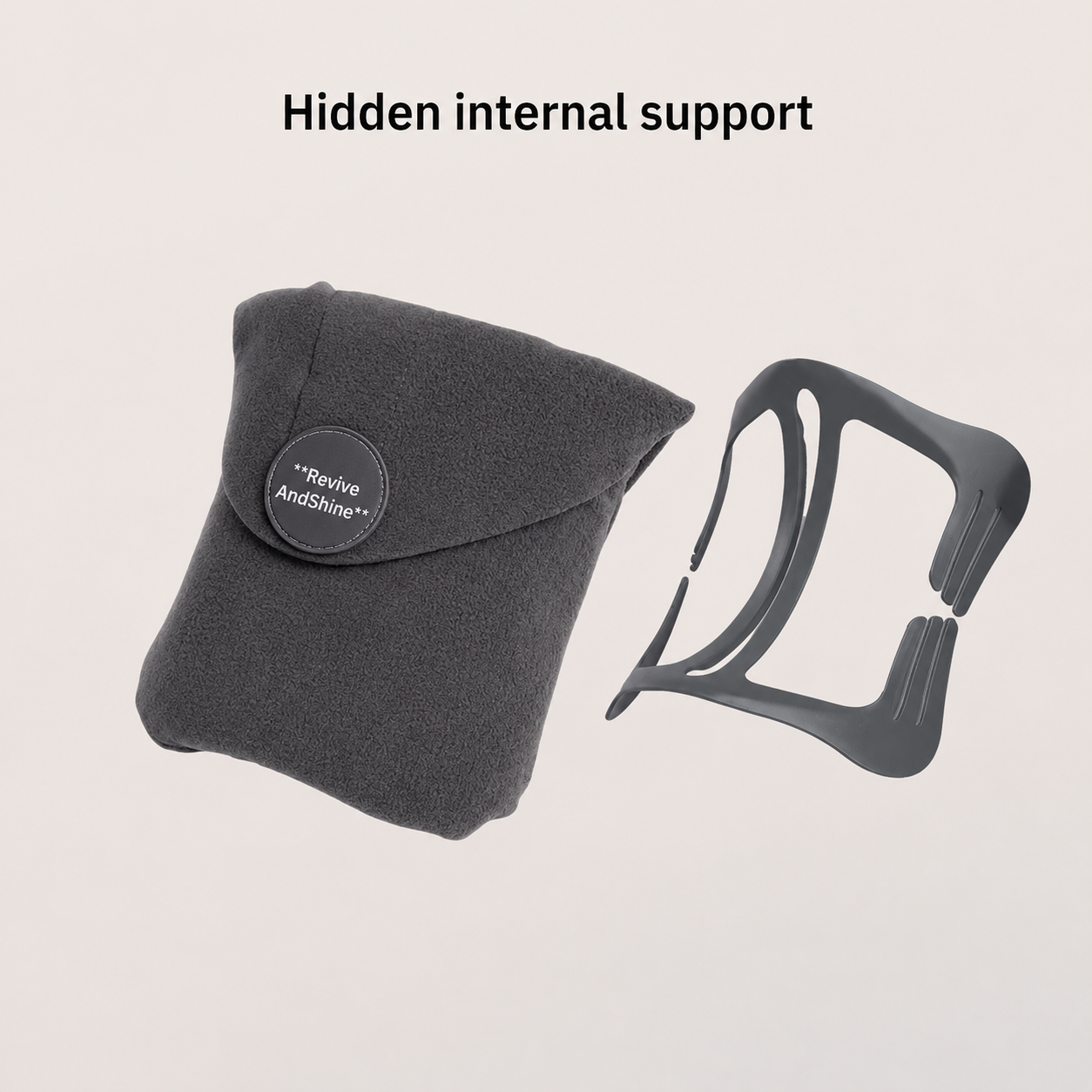 Nahaufnahme: der versteckte interne Stützkern des Travel Pillows