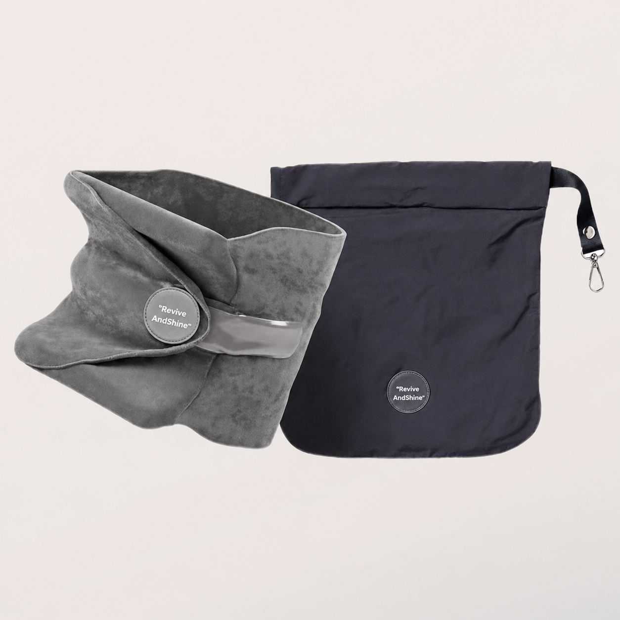 Revive And Shine™ TRAVEL PILLOW in Grau mit Aufbewahrungstasche